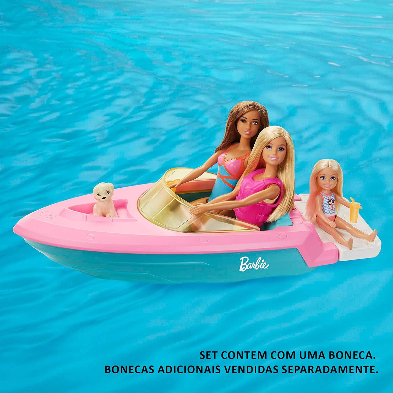 Mattel Barbie Doll and Boat with Puppy and Accessories, Floats in Water