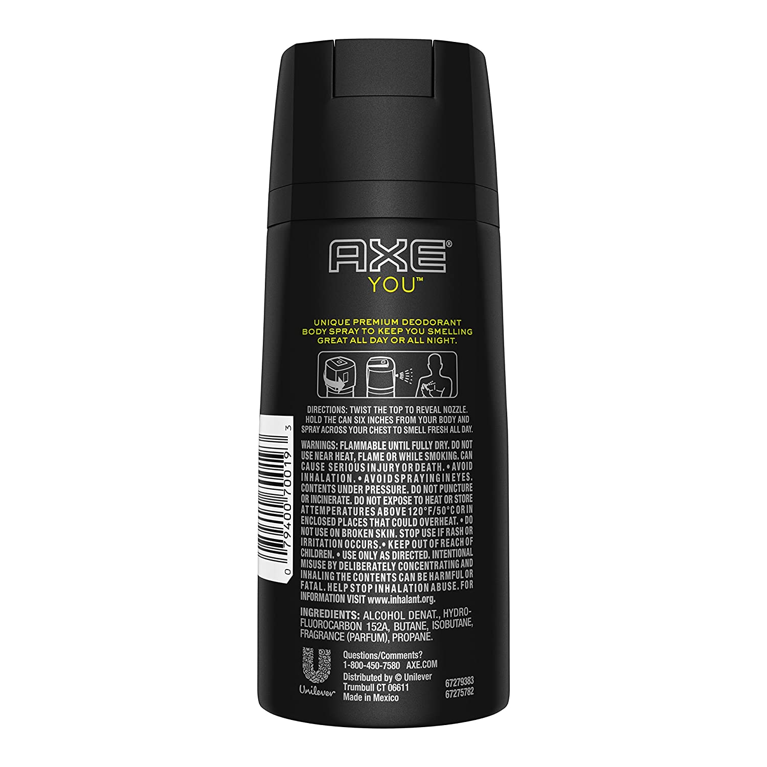 Axe Body Spray for Men, YOU, 4 oz