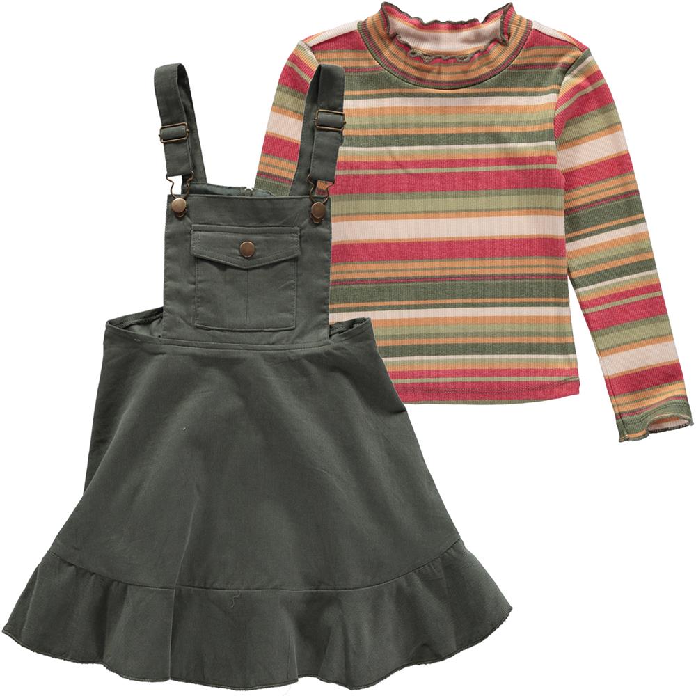 Bonnie Jean Girls 4-6X 2-Piece Stripe Corduroy Jumper Set