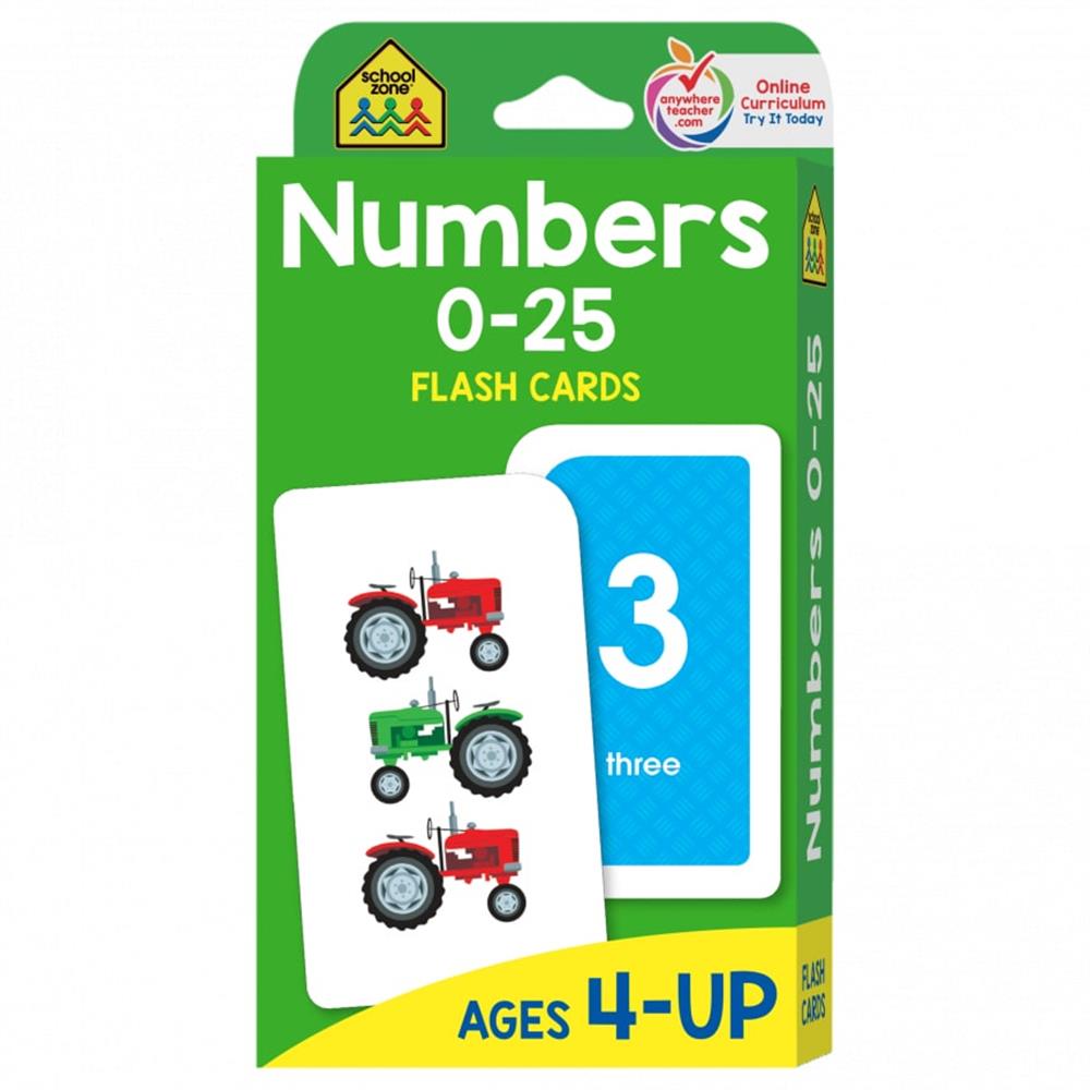 School Zone Numbers 0-25 Flash Cards