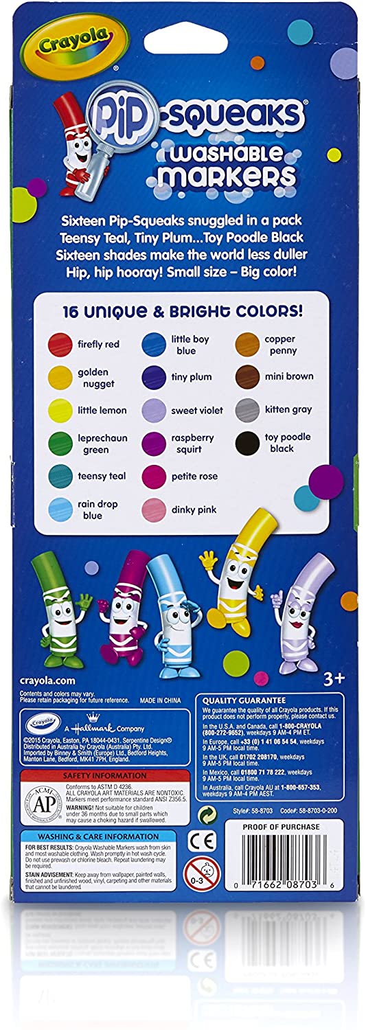 Crayola Pip Squeaks Washable Markers - 16 count