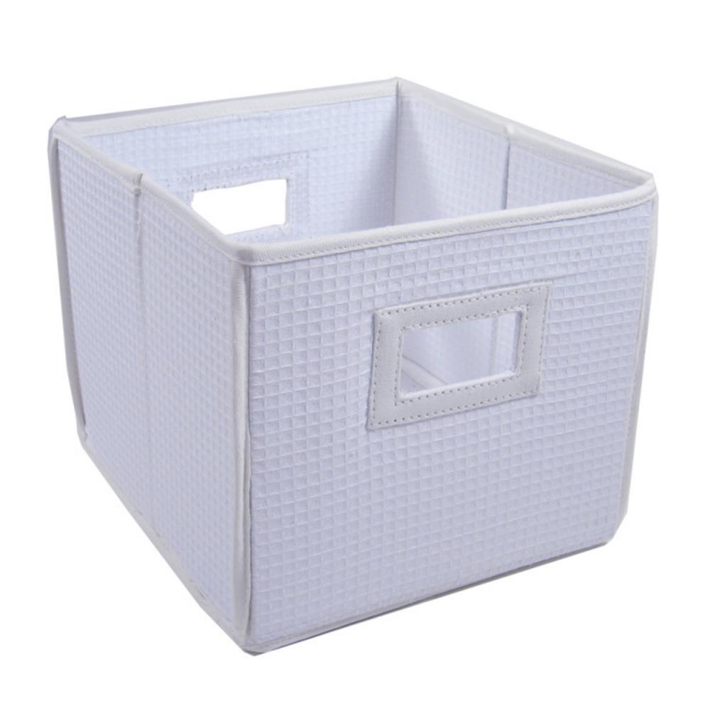 Badger Basket Folding Basket/Storage Cube – White Waffle