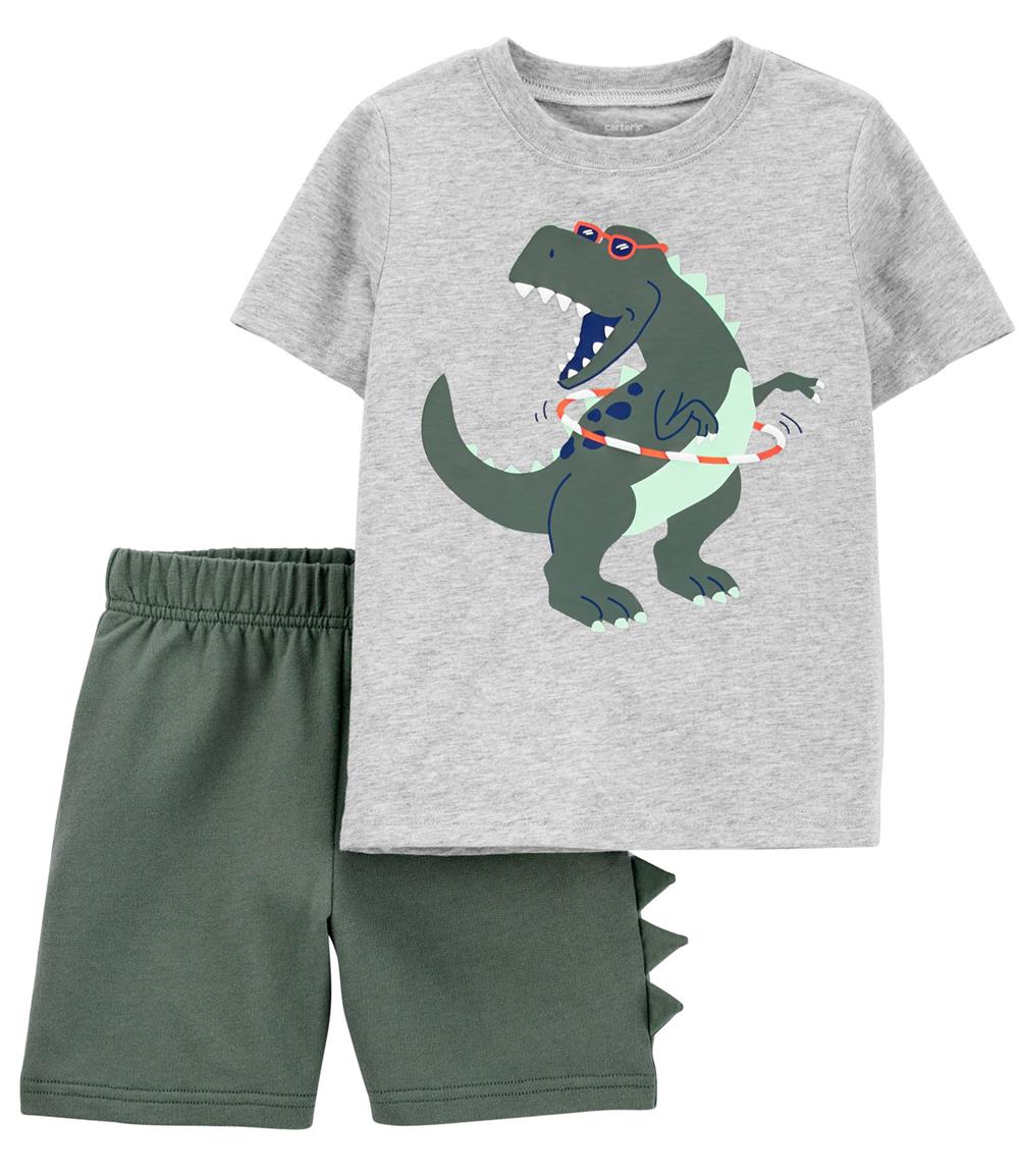 Carters Boys 3-24 Months 2-Piece Dinosaur Jersey Tee & Short Set