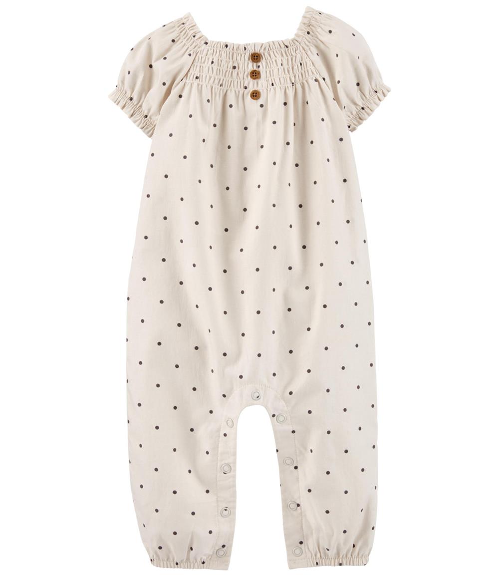 Carters Girls 0-24 Months Dot Smocked Jumpsuit