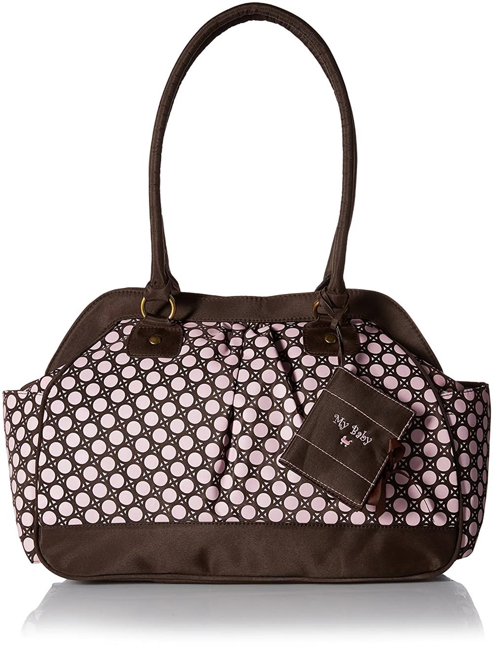 Baby Essentials Satchel Diaper Bag, Brown / Pink