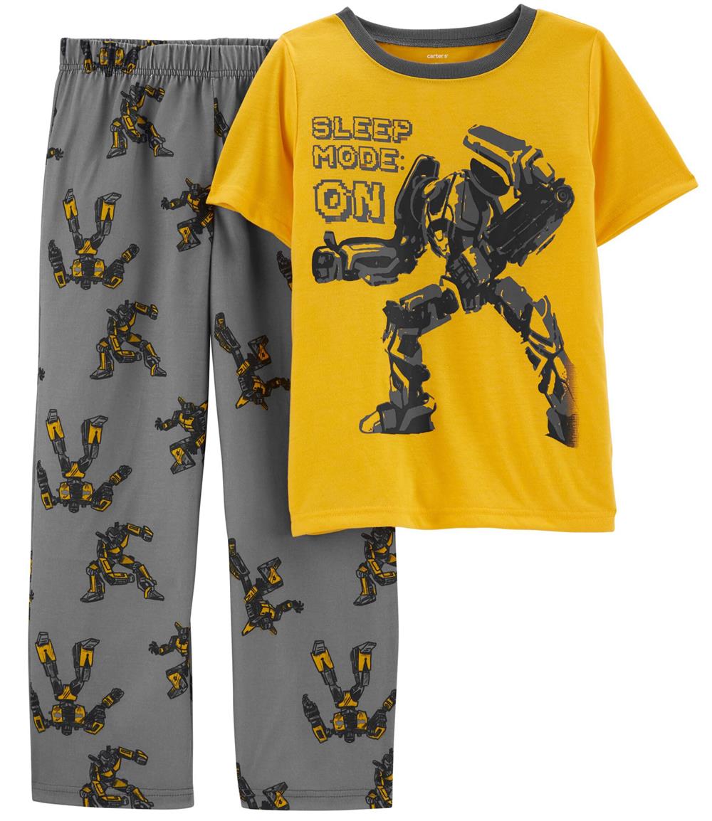 Carters Boys 4-10 2-Piece Robot Loose Fit Poly PJs