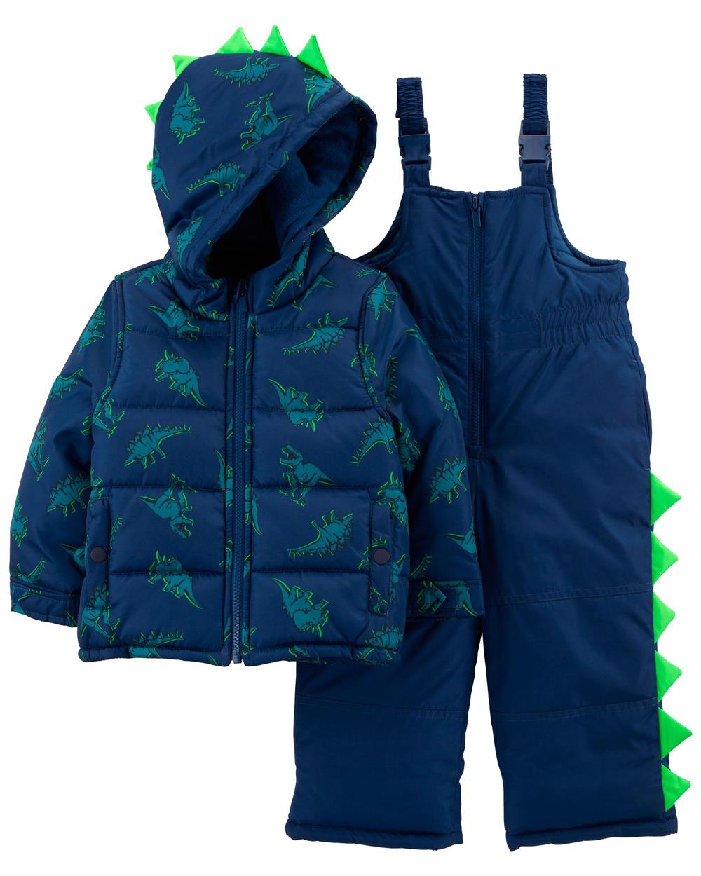 Carters Boys 12-24 Months 2-Piece Dinosaur Snowsuit with Scales