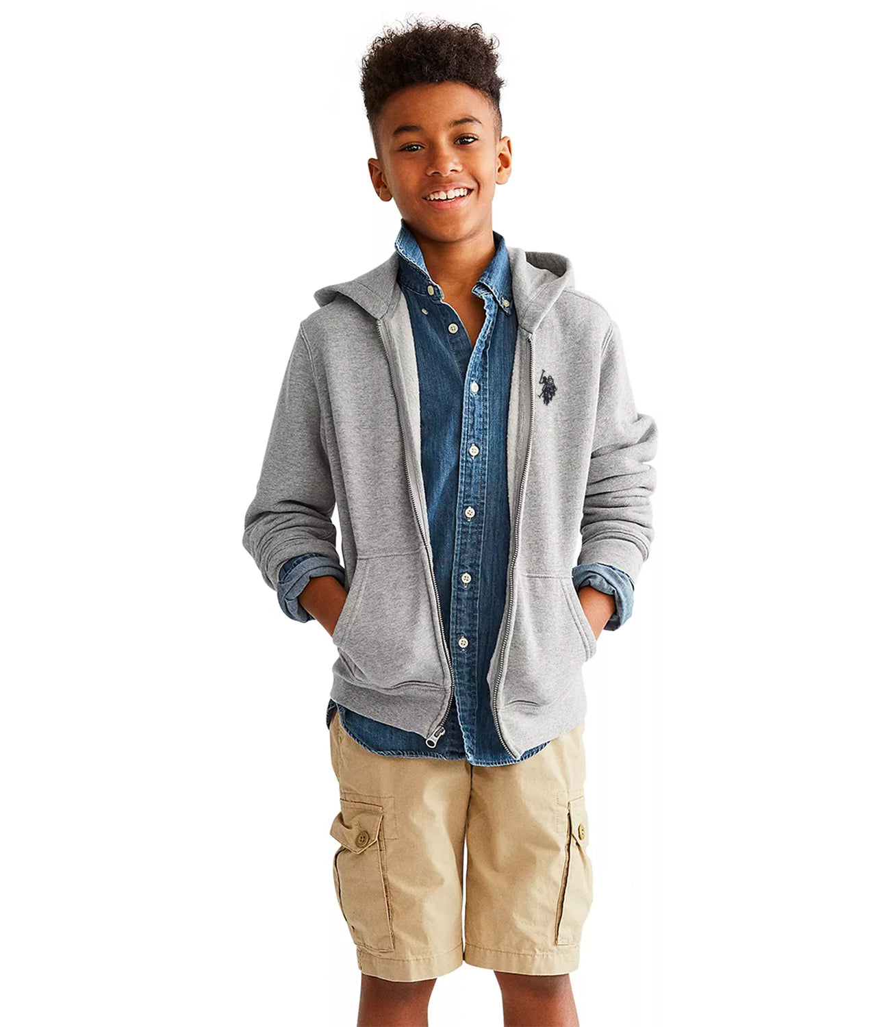 U.S. Polo Assn. Boys 4-20 Classic Fleece Zip Hoodie