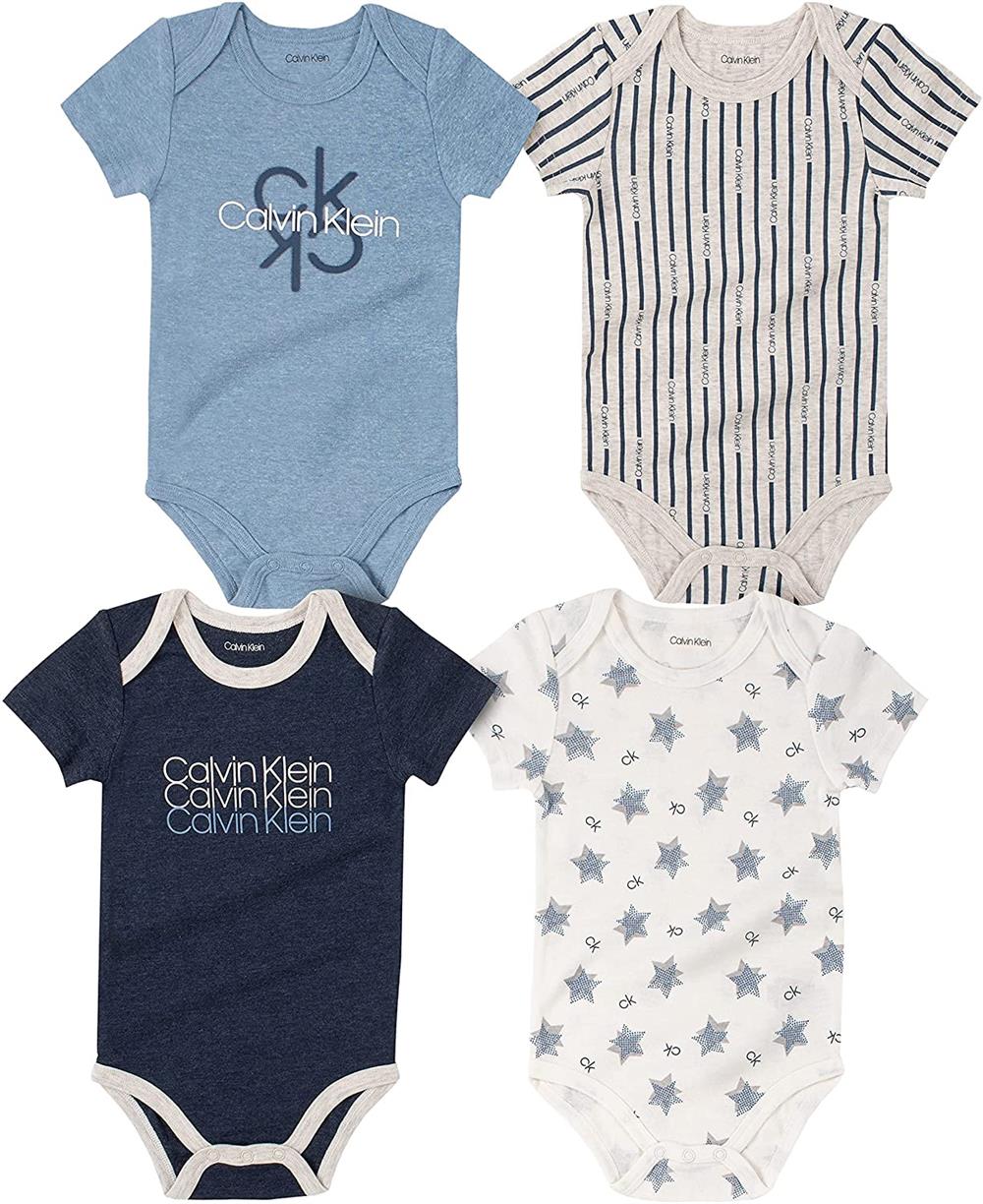 Calvin Klein Boys 0-9 Months Printed 4-Pack Bodysuit