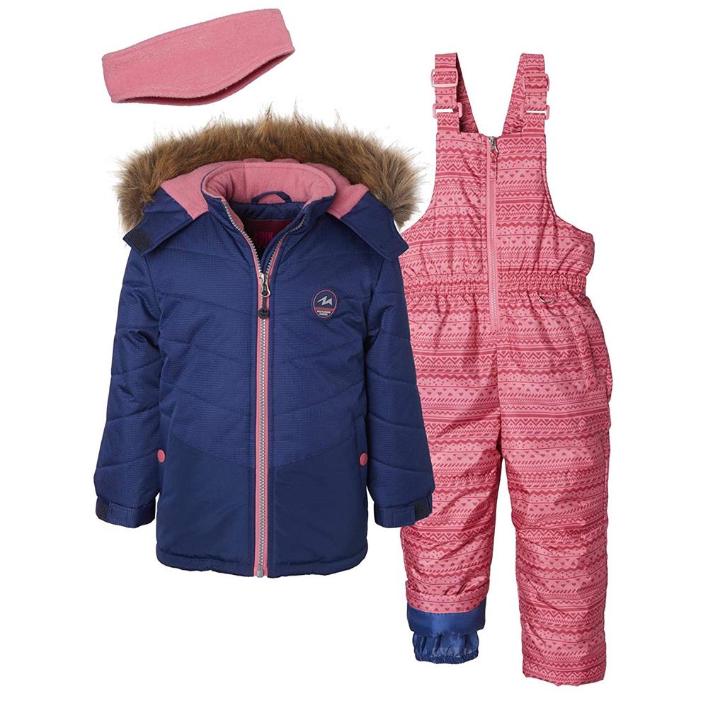 Pink Platinum Girls Text Snowsuit