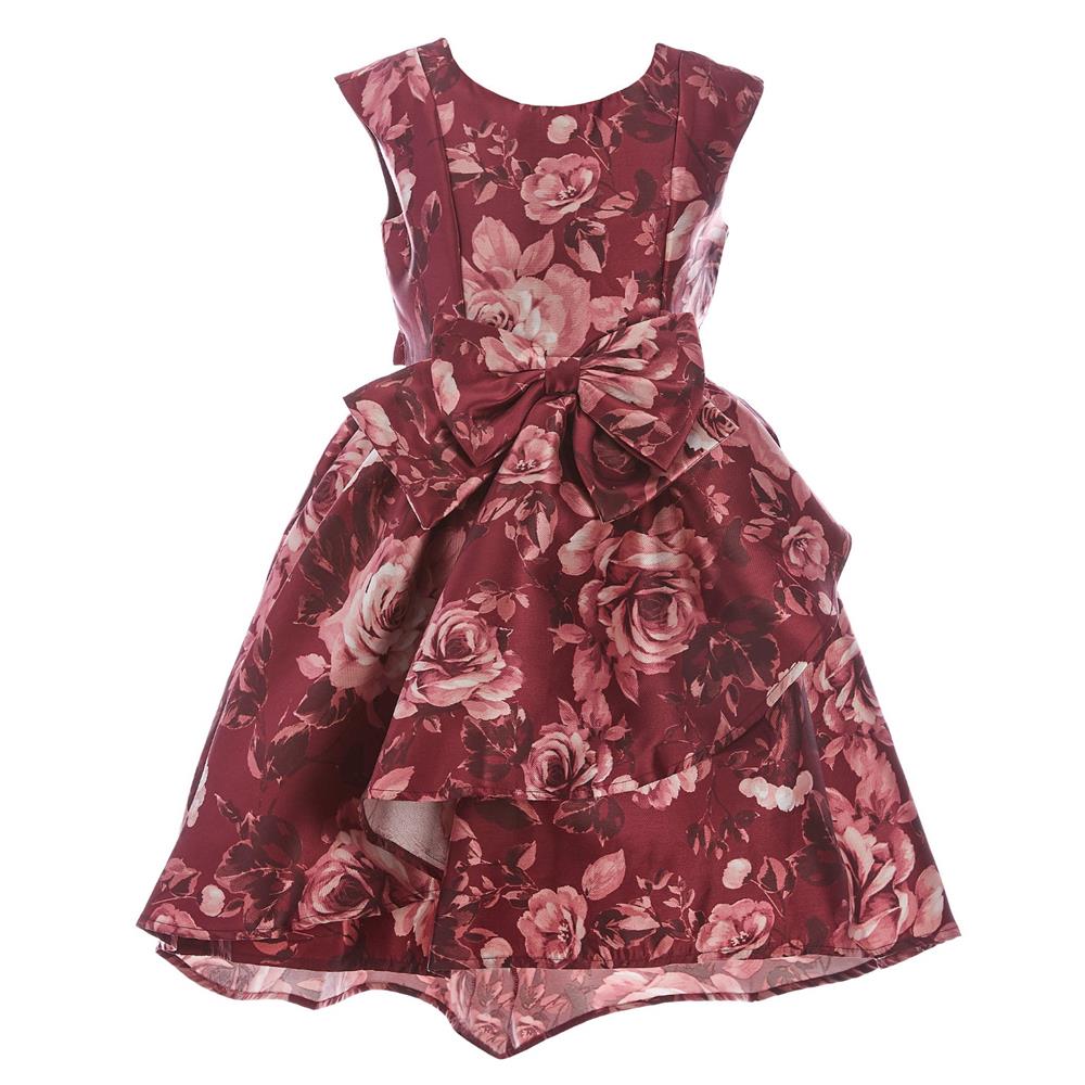 Bonnie Jean Girls 7-16 Floral Bow Mikado Dress