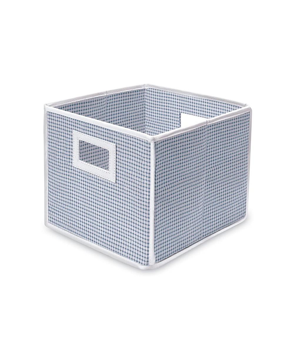 Badger Basket Folding Nursery Basket in Blue Waffle