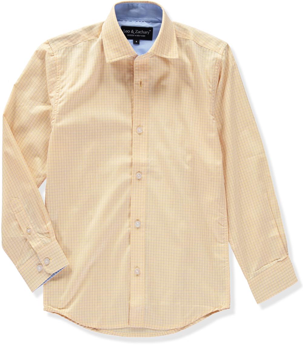 Leo & Zachary Boys 8-20 Box Text Dress Shirt