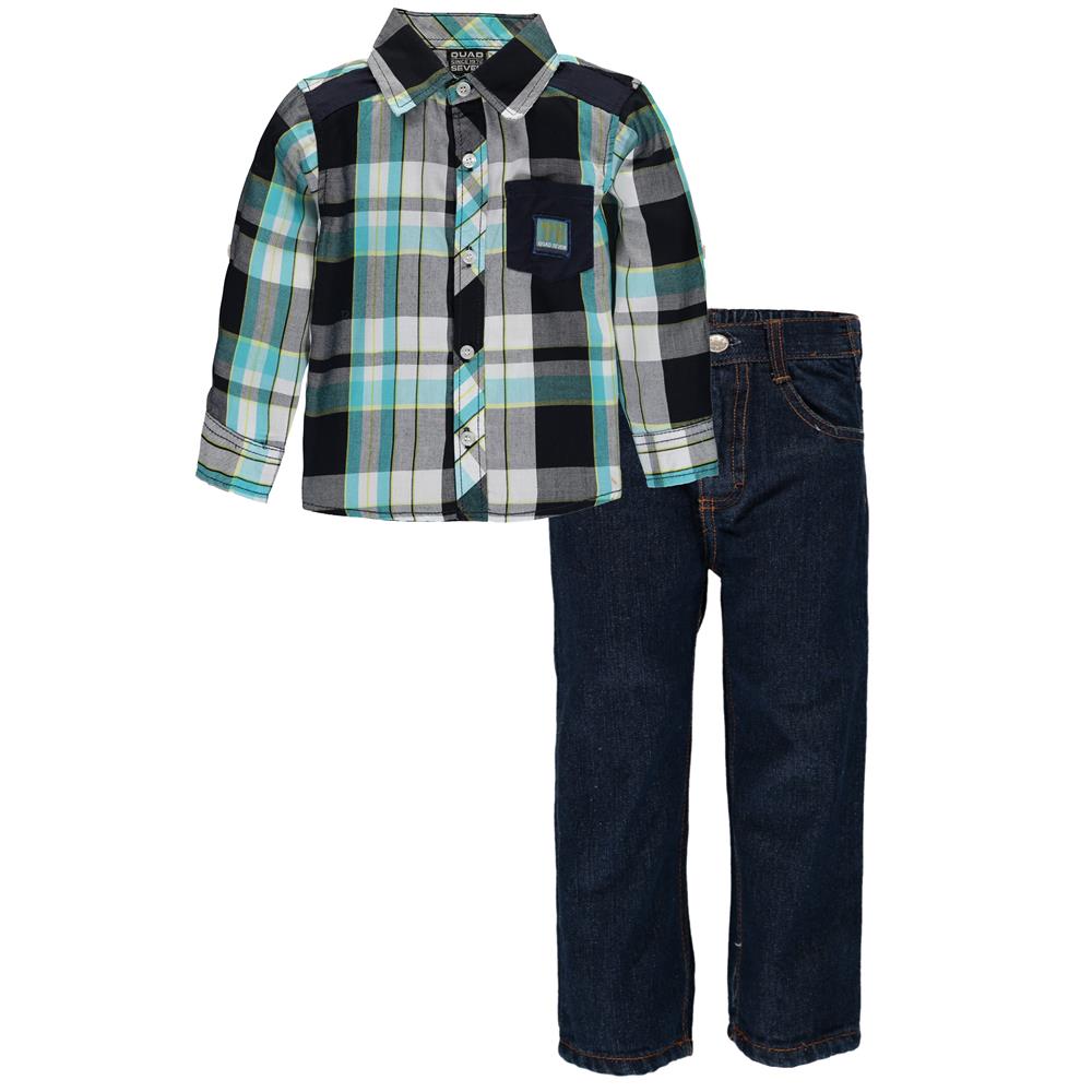 Quad Seven Baby Boys 12-24 Months Woven Plaid Pant Set