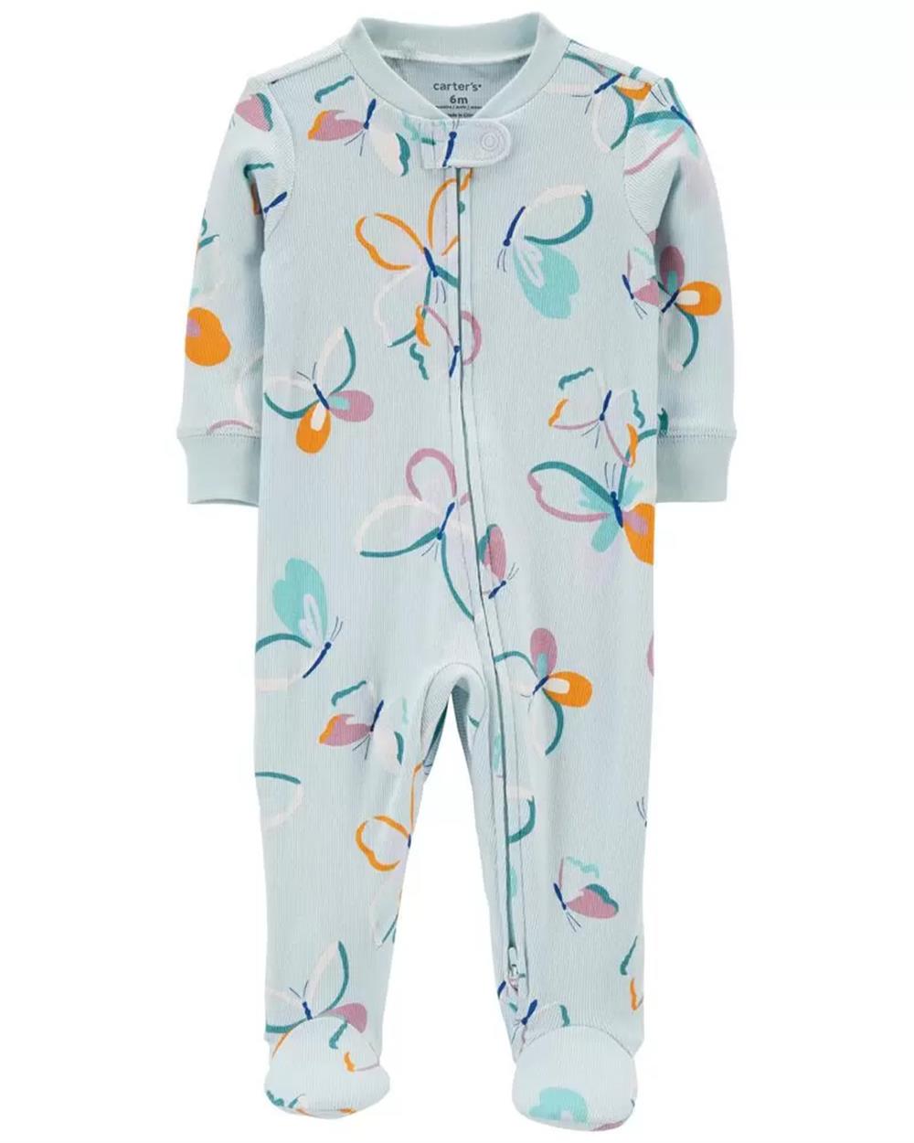 Carters Girls 0-9 Months Butterfly 2-Way Zip Cotton Sleep & Play