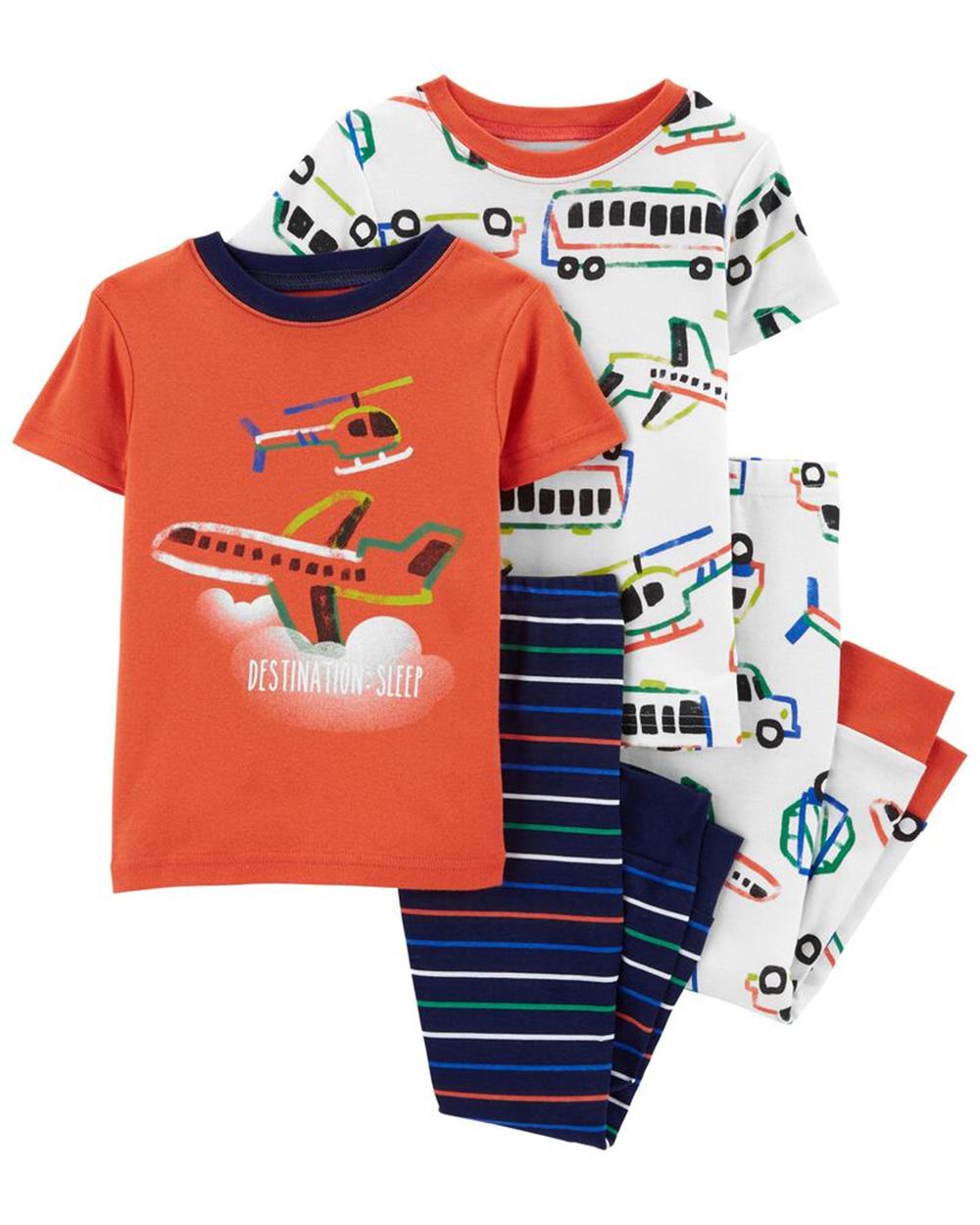 Carters Boys 2T-5T 4-Piece Helicopter 100% Snug Fit Cotton PJs