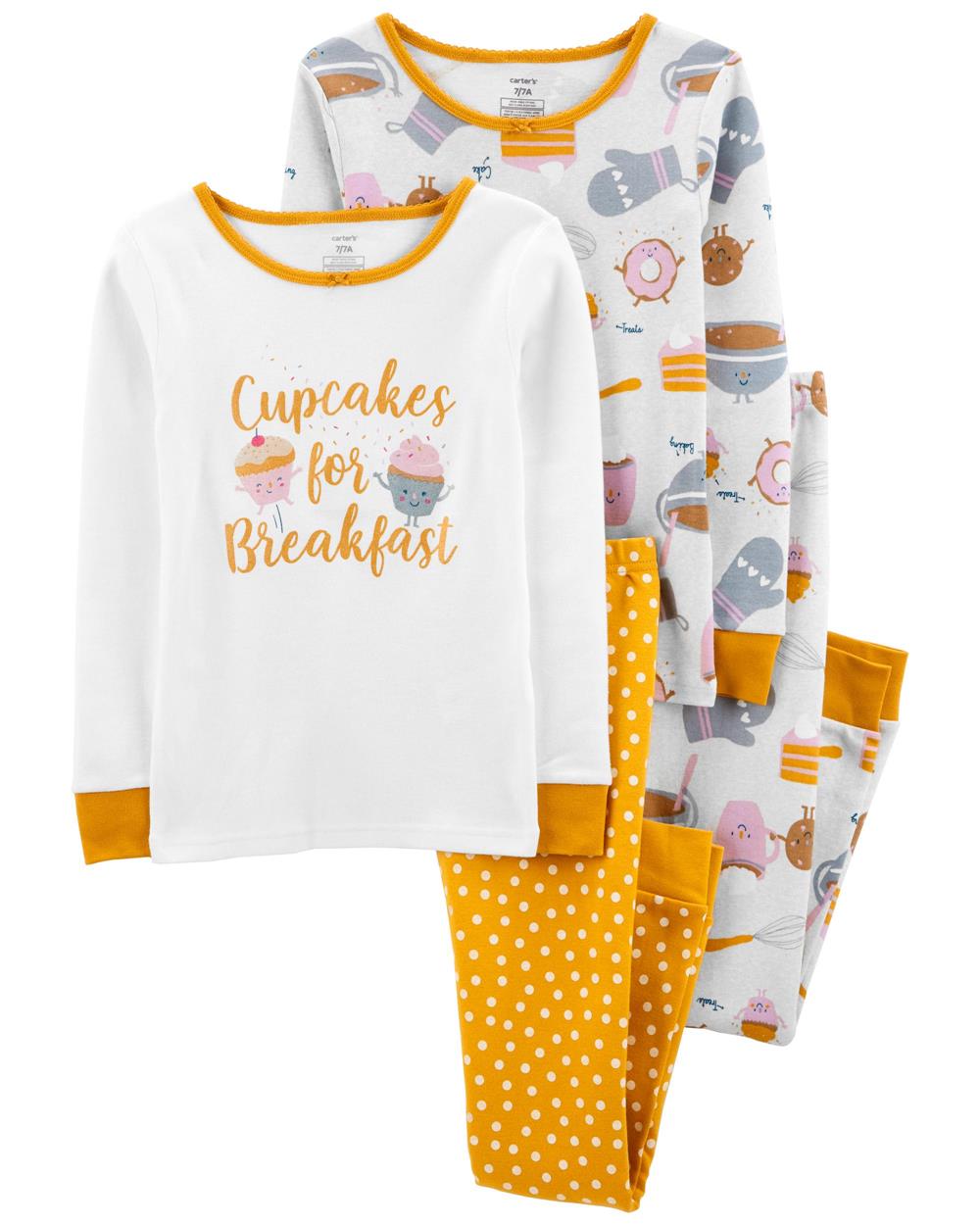 Carters 4-Piece Cupcake 100% Snug Fit Cotton PJs