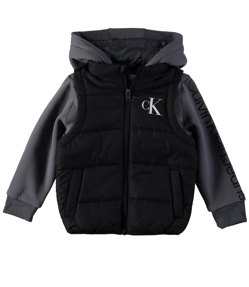 Calvin Klein Boys 4-7 Zip Vested Sweatshirt