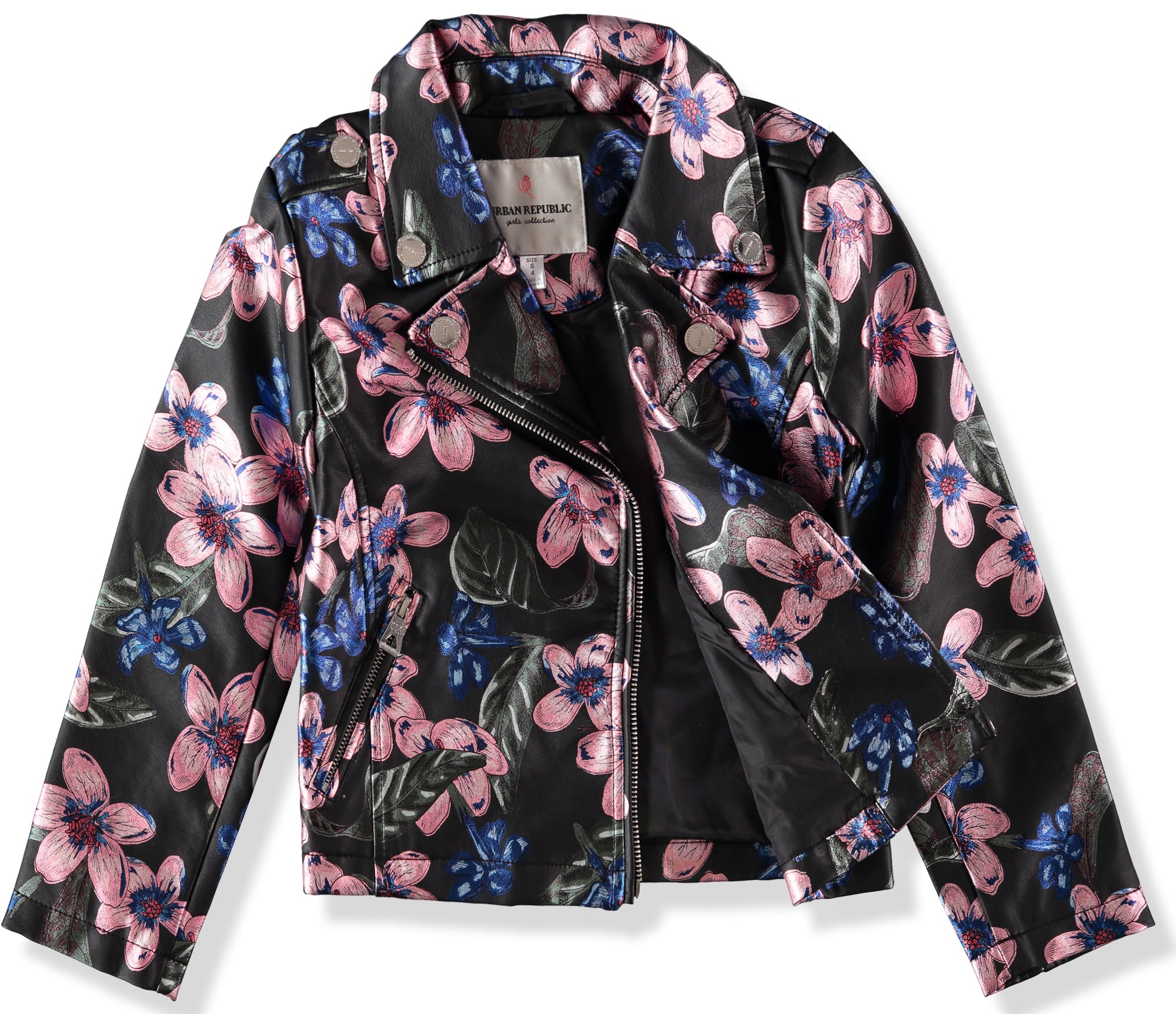 Urban Republic Girls 7-16 Floral Moto Jacket