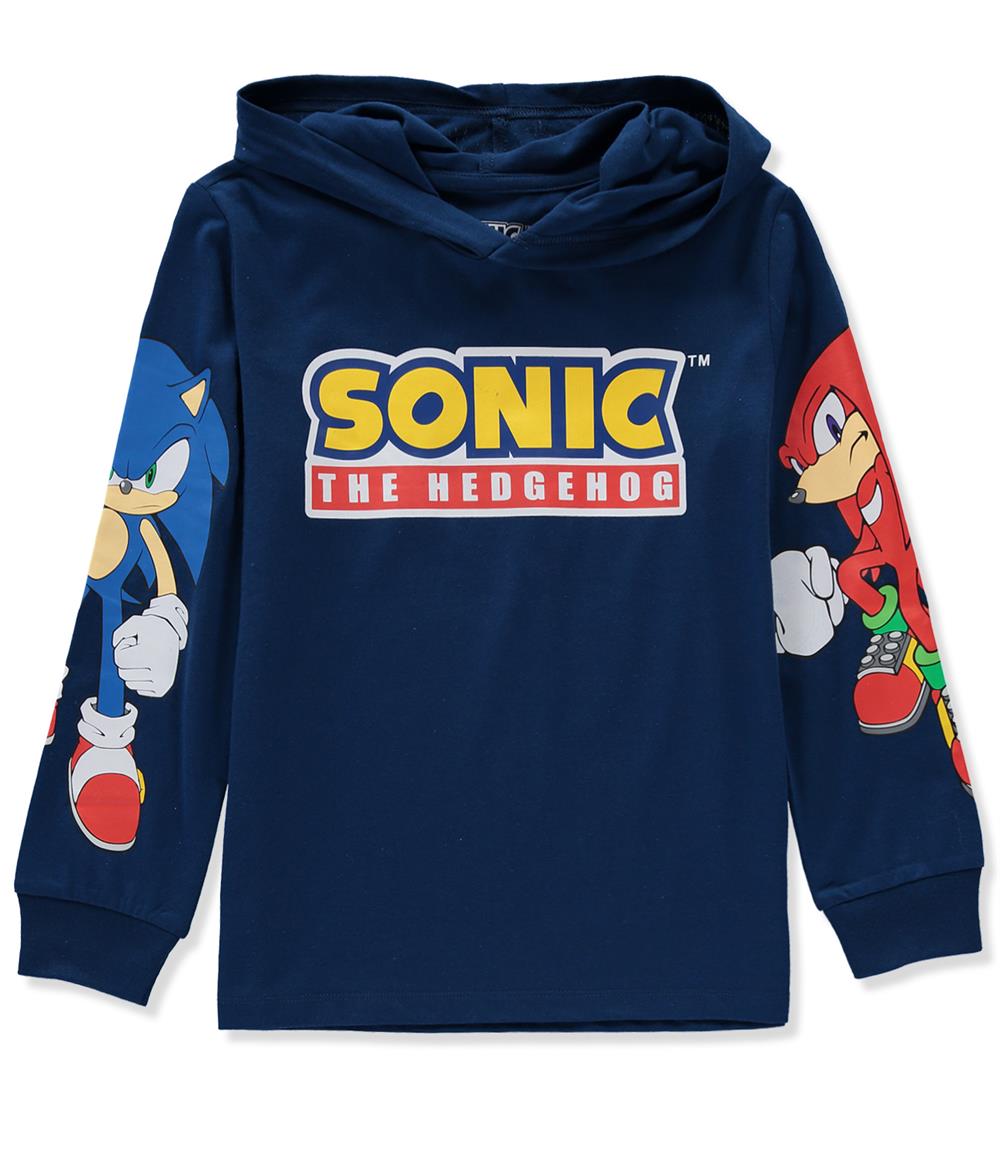 Sonic Boys 4-20 Long Sleeve Logo Hooded T-Shirt