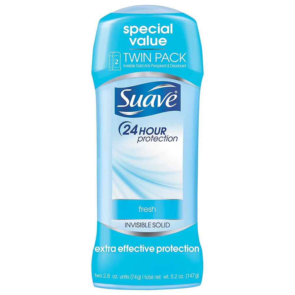 Suave Antiperspirant Deodorant, Shower Fresh 2.6 oz, Twin Pack