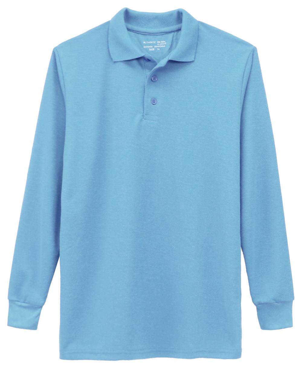 Galaxy Boys 4-7 Long Sleeve Polo School Uniform Shirt