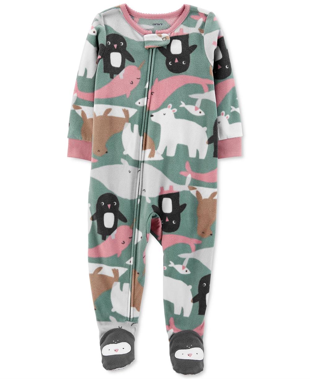 Carters 1-Piece Narwhal Fleece Footie PJs