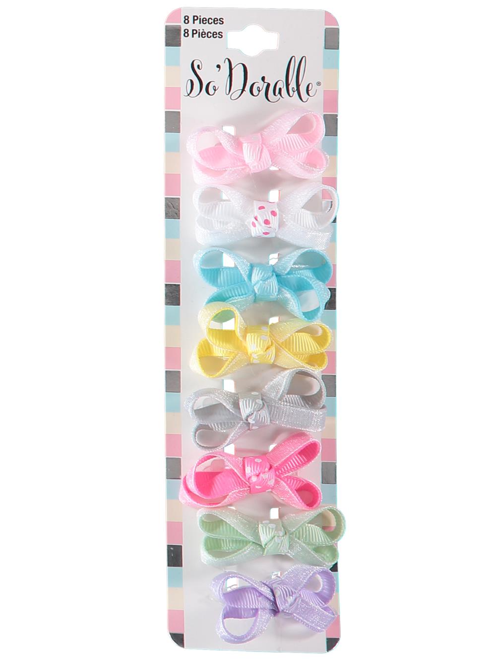 So Dorable 8 Piece Polka Dot Bow Snap Barrette