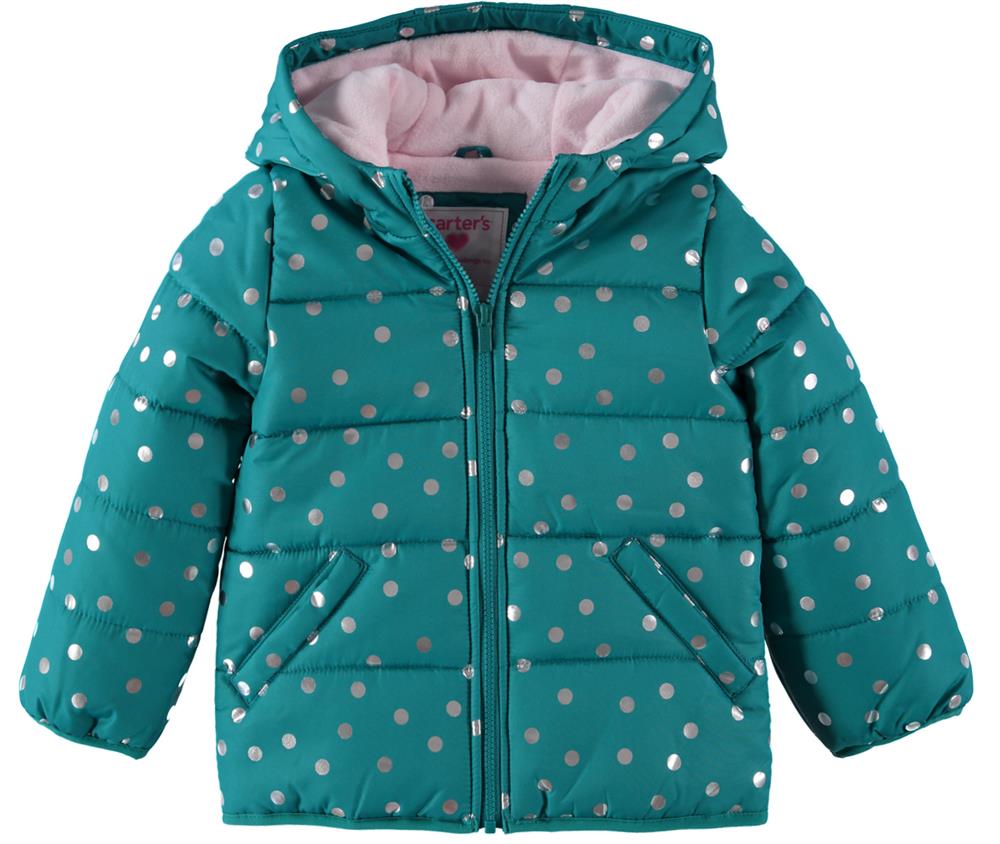 Carters Girls 4-6X Foil Dot Puffer Jacket