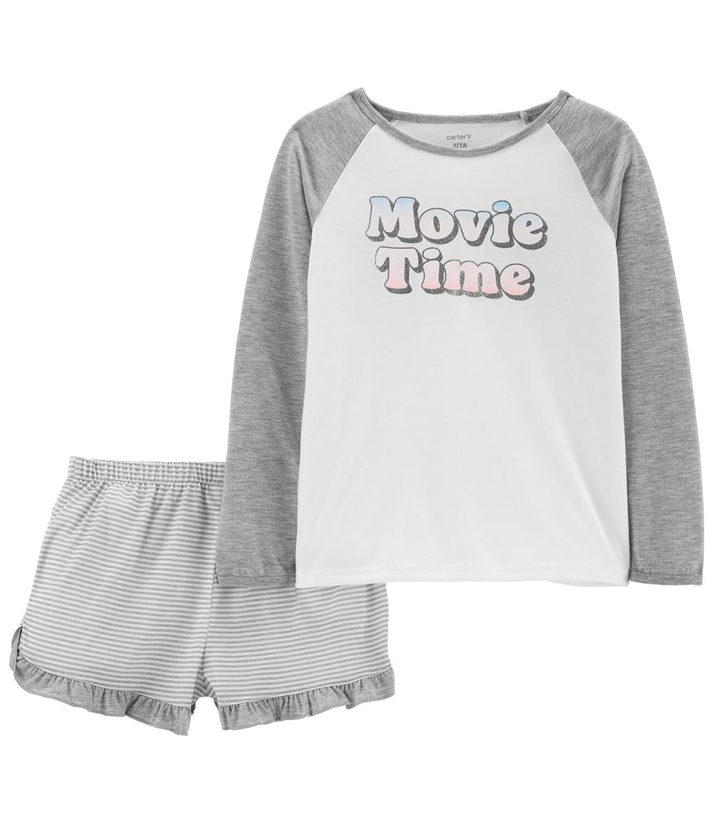 Carters Girls 4-10 2-Piece Movie Time Loose Fit PJs