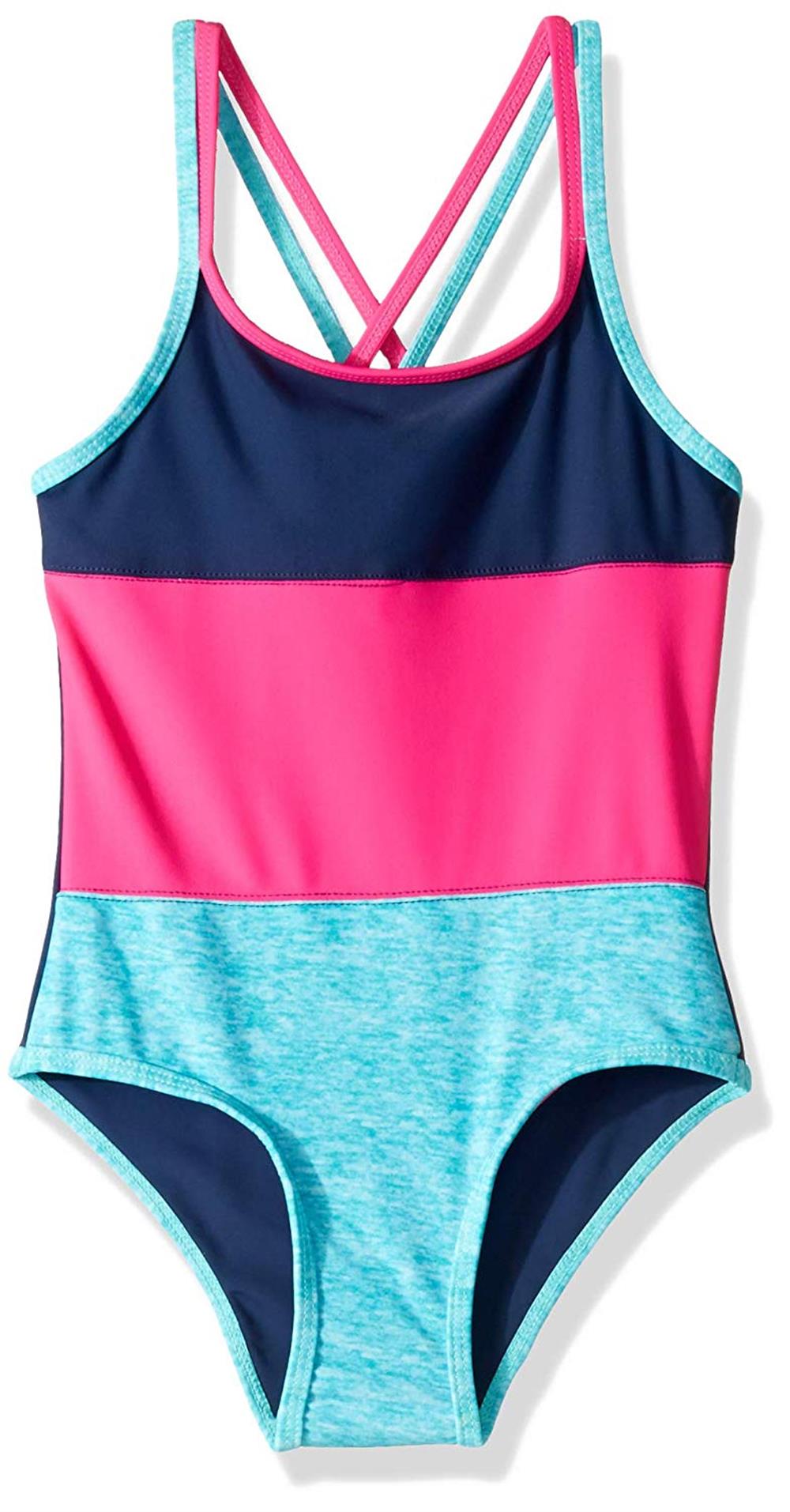 Big Chill Girls 7-16 One Piece Swimsuit with Double Back Strap