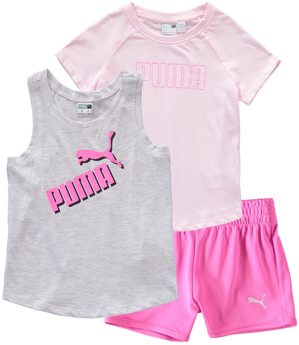 PUMA Girls 12-24 Months T-Shirt, Tank and Short 3-Piece Set