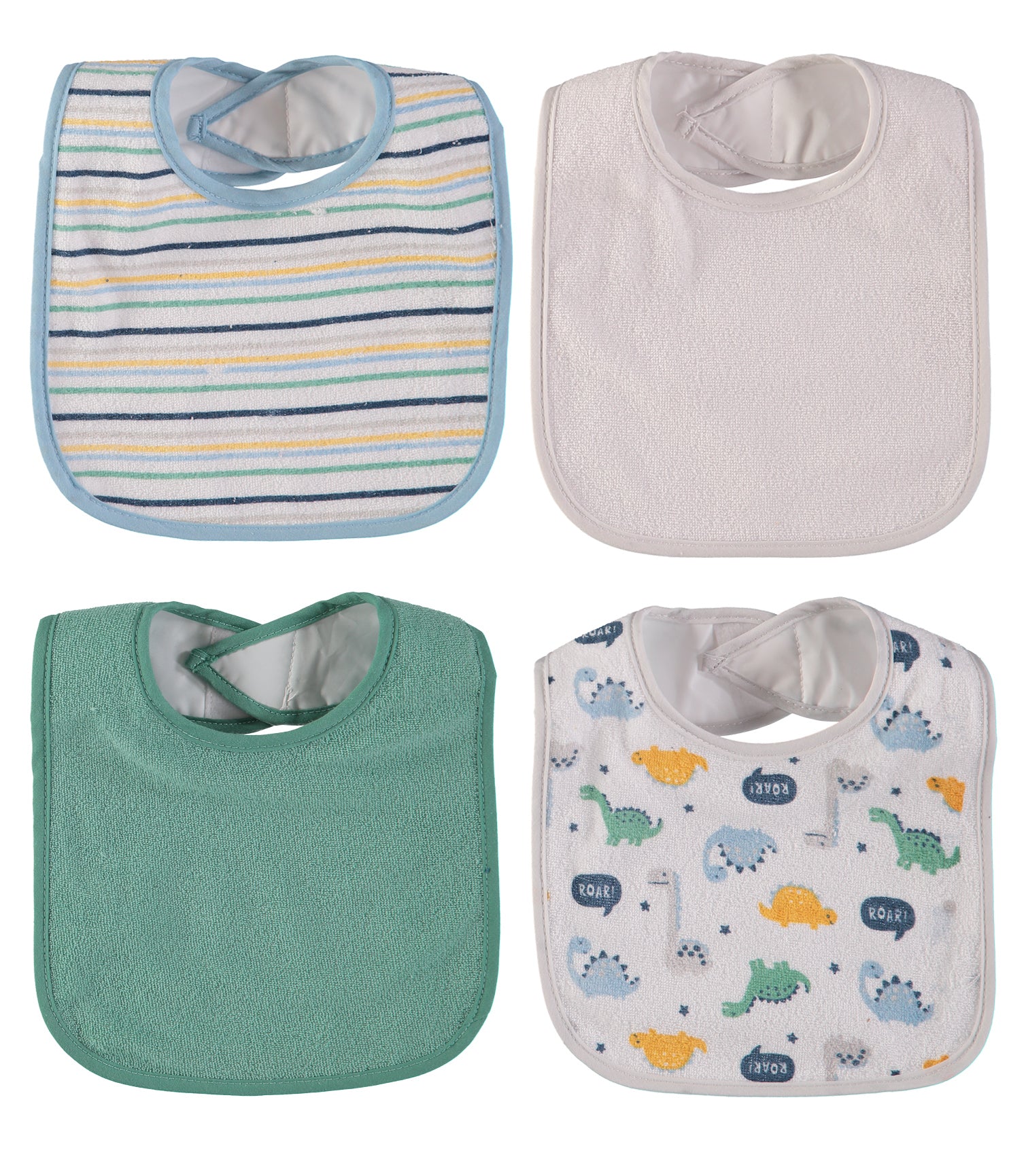 Bon Bebe Baby Boys 7-Pack Bibs with Waterproof Backing