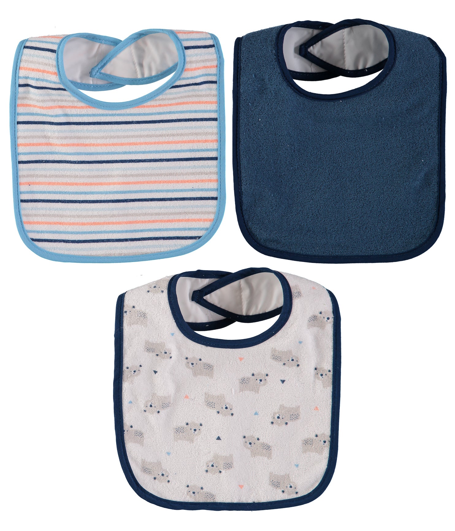 Bon Bebe Baby Boys 7-Pack Bibs with Waterproof Backing