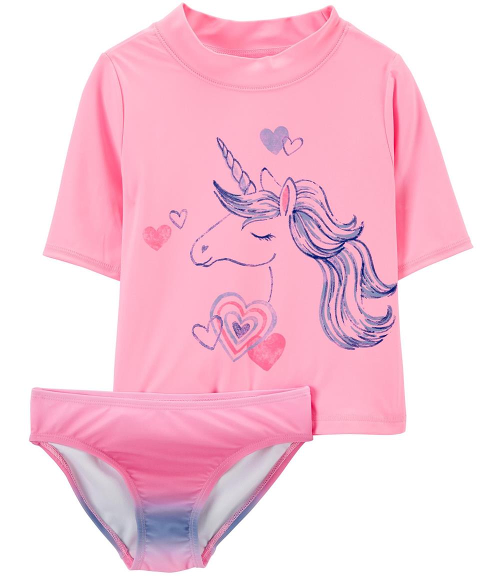 Carters Girls 0-24 Months Unicorn 2-Piece Rashguard Set