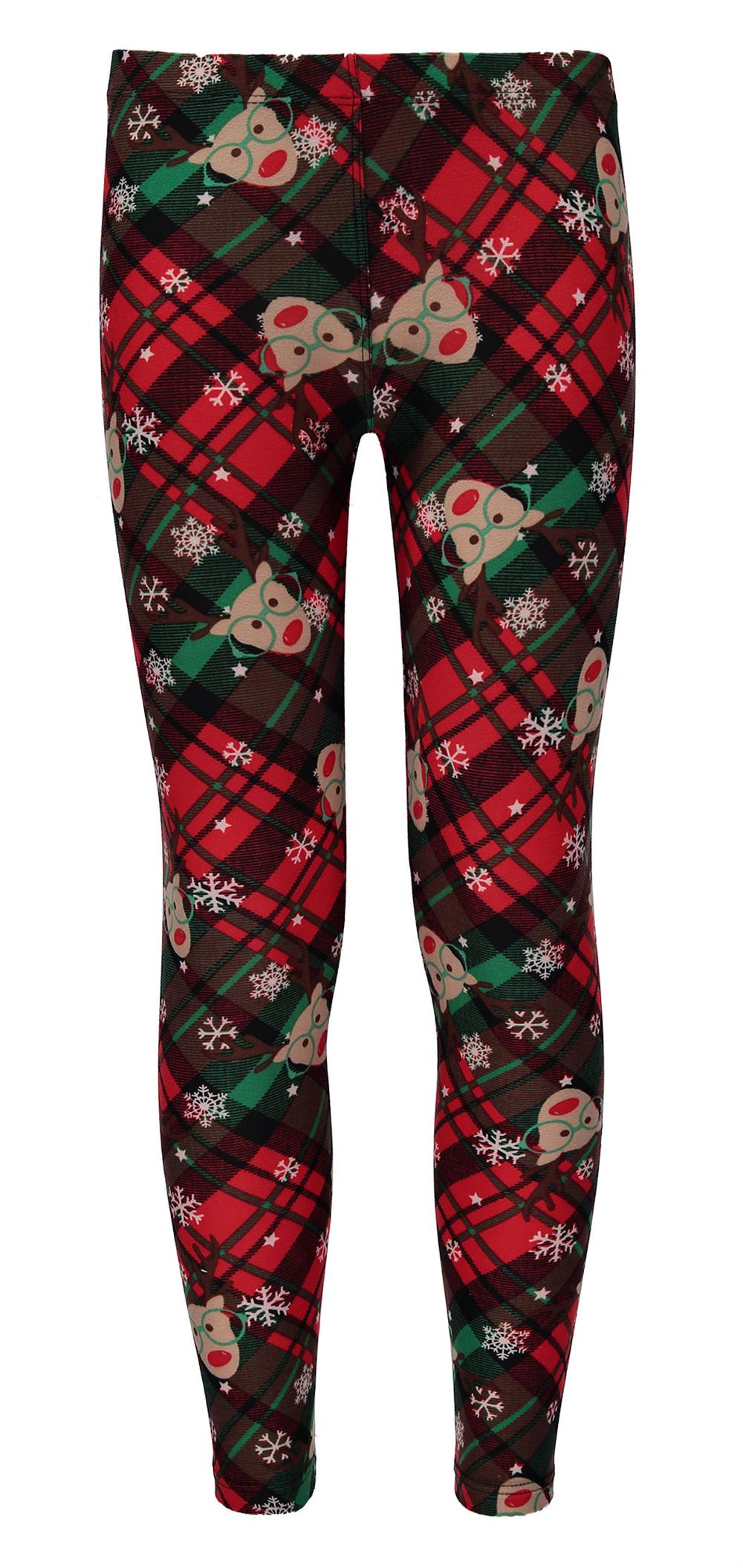 Derek Heart Girls 7-14 Plaid Reindeer Legging