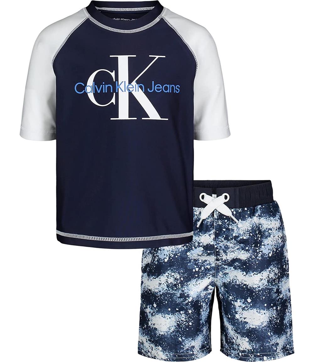 Calvin Klein Boys 8-20 Rashguard Swim Set