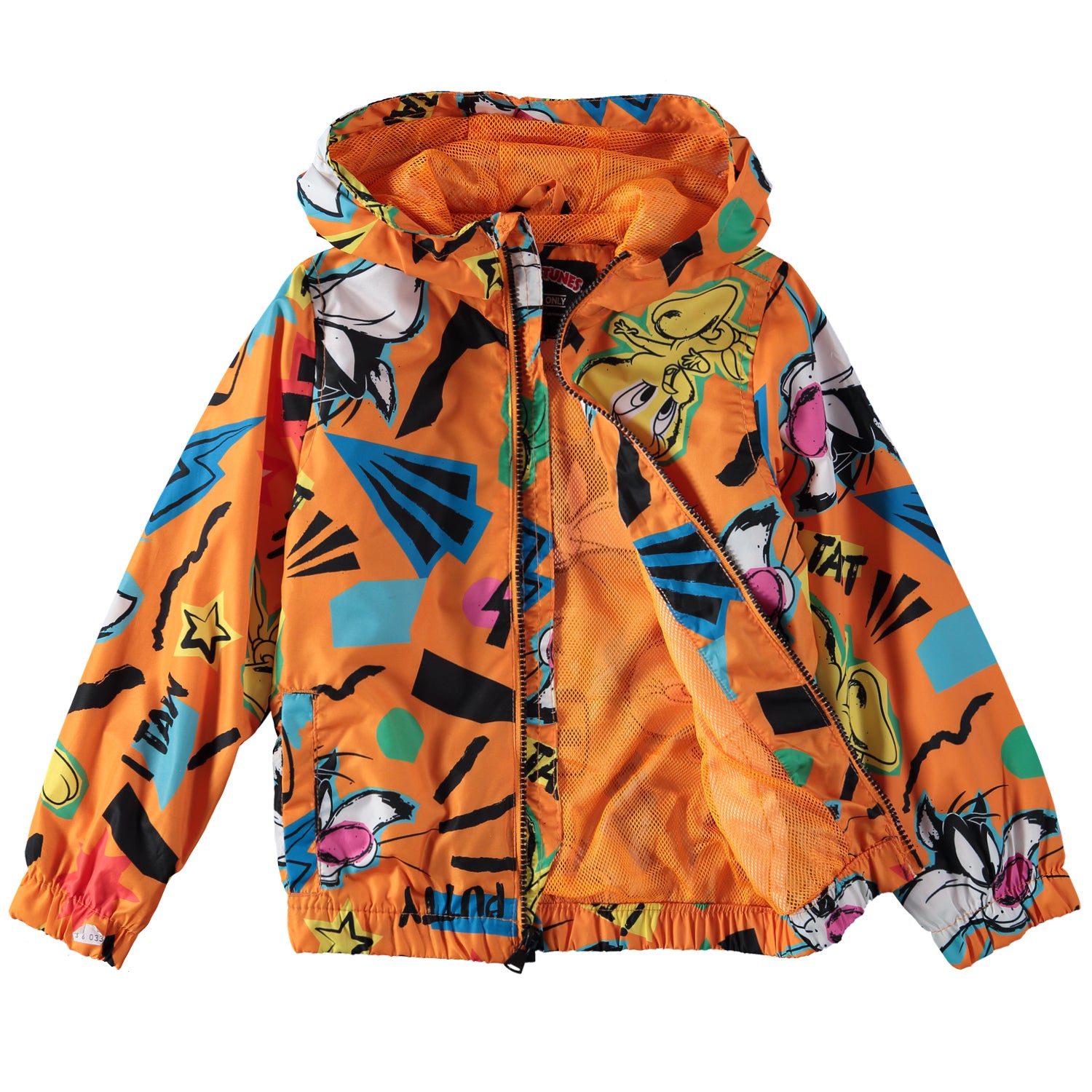 Members Only 2-16 Looney Tunes Zip-Up Hooded Windbreaker Jacket