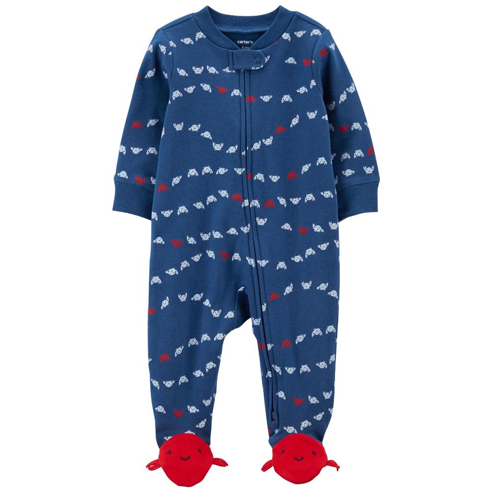 Carters Boys 0-9 Months Crab 2-Way Zip Cotton Sleep & Play