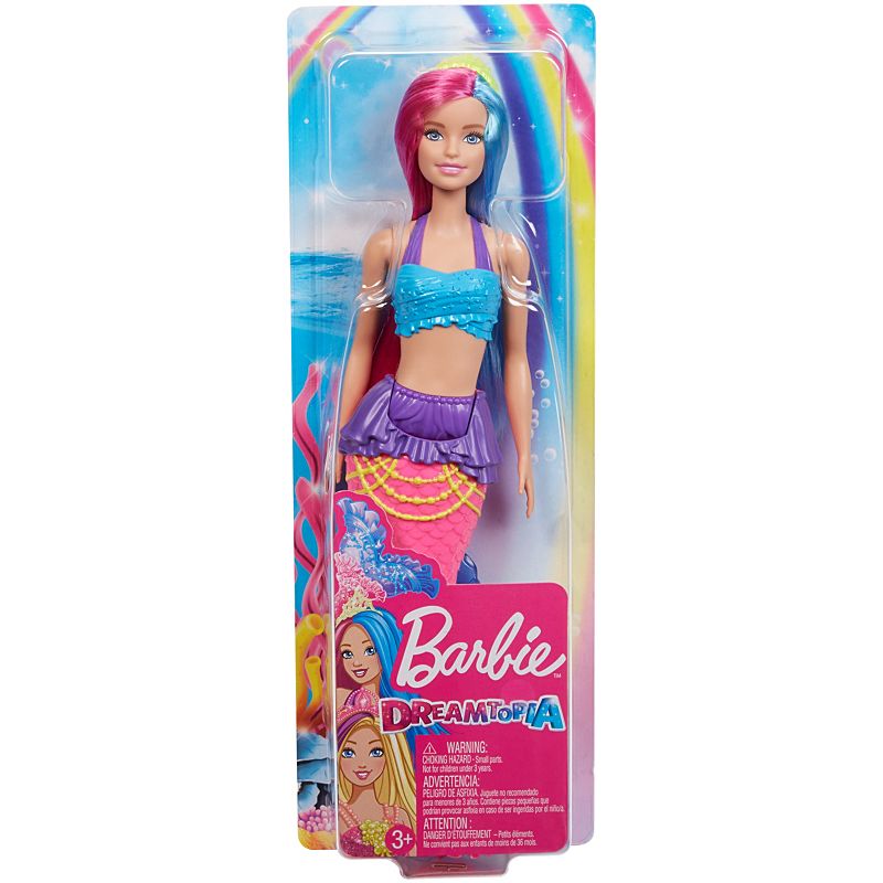 Mattel Barbie Dreamtopia Mermaid Doll, 12-inch, Pink and Blue Hair