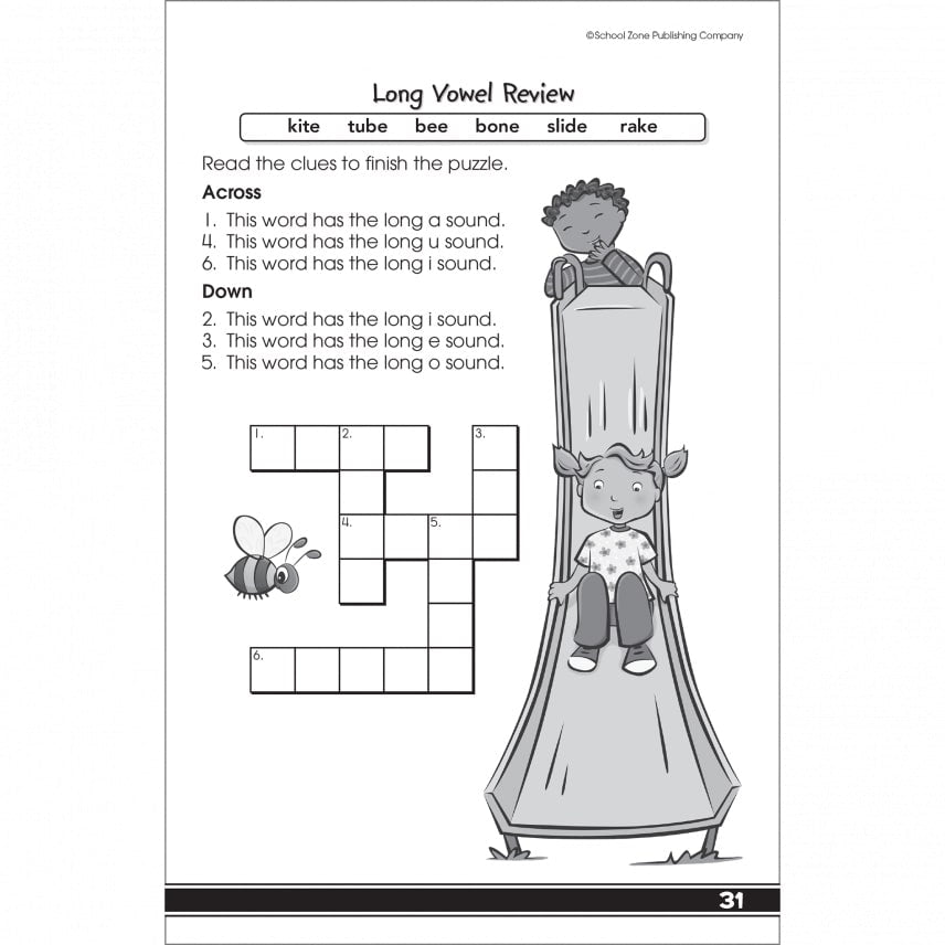 School Zone My First Crosswords Grades 1-2 Workbook