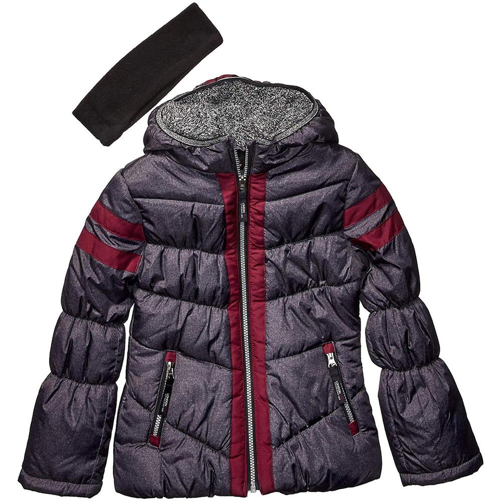 London Fog Girls 7-16 Puffer Jacket with Headband