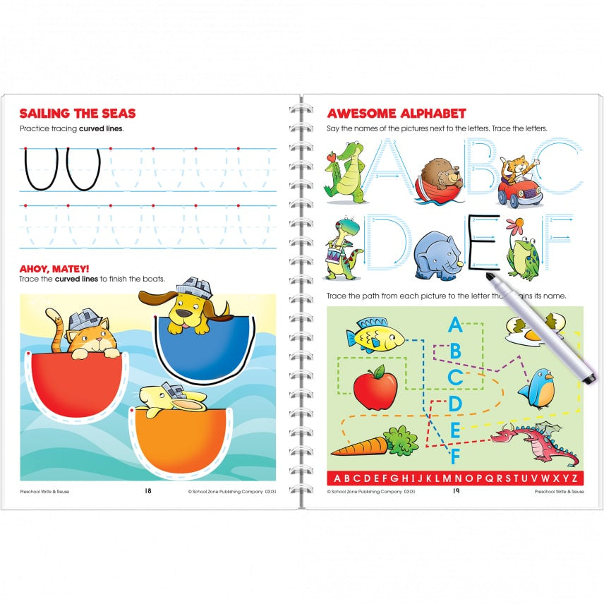 School Zone Preschool Write & Reuse Workbook