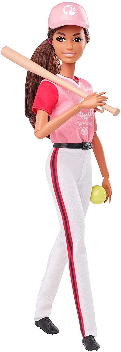 Mattel Barbie Olympic Games Tokyo 2020 Softball Doll with Softball Uniform