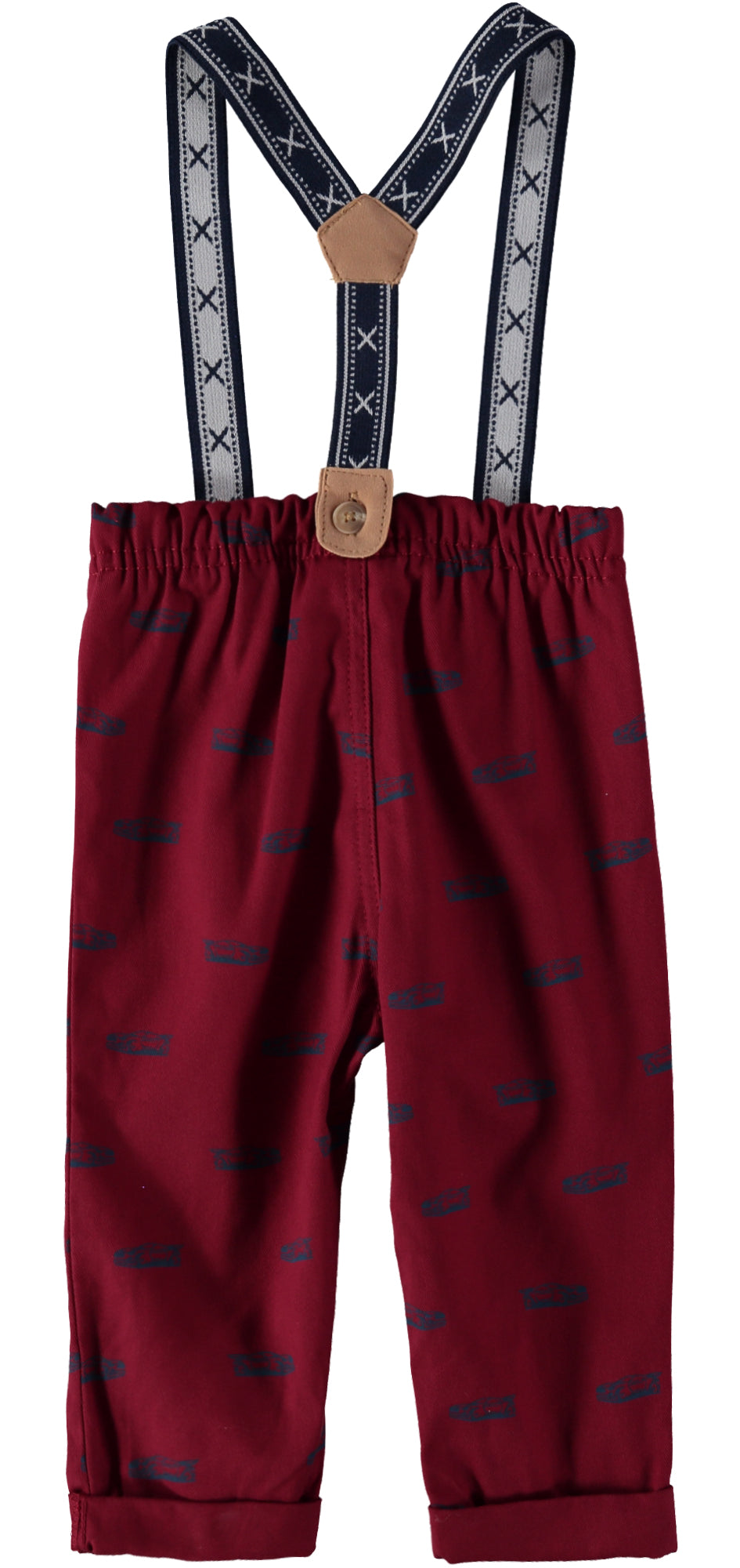 Little Lad Boys 12-24 Months Tie Suspender Pant Set