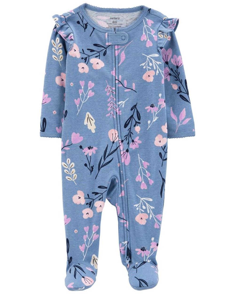 Carters Floral 2-Way Zip Cotton Sleep & Play