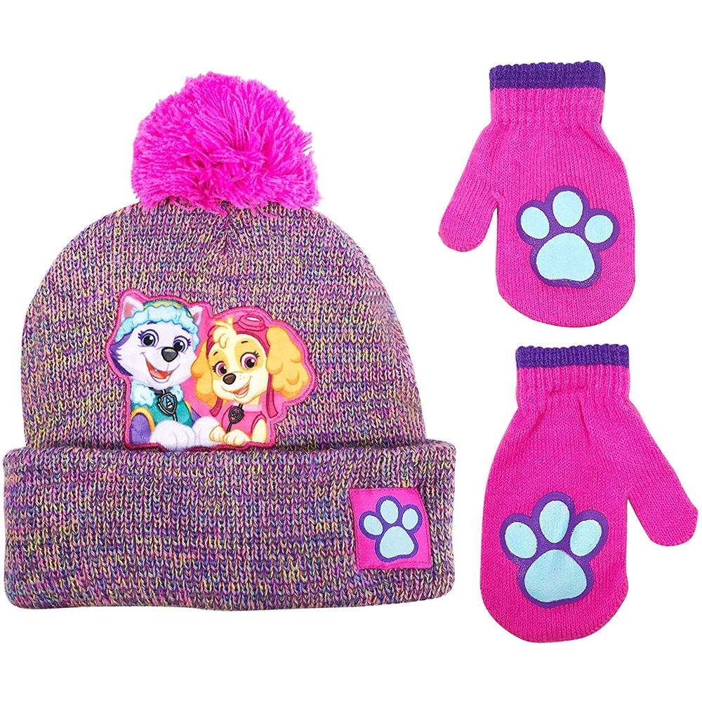 Nickelodeon Girls 2-4T Paw Marled Hat Mitten Set