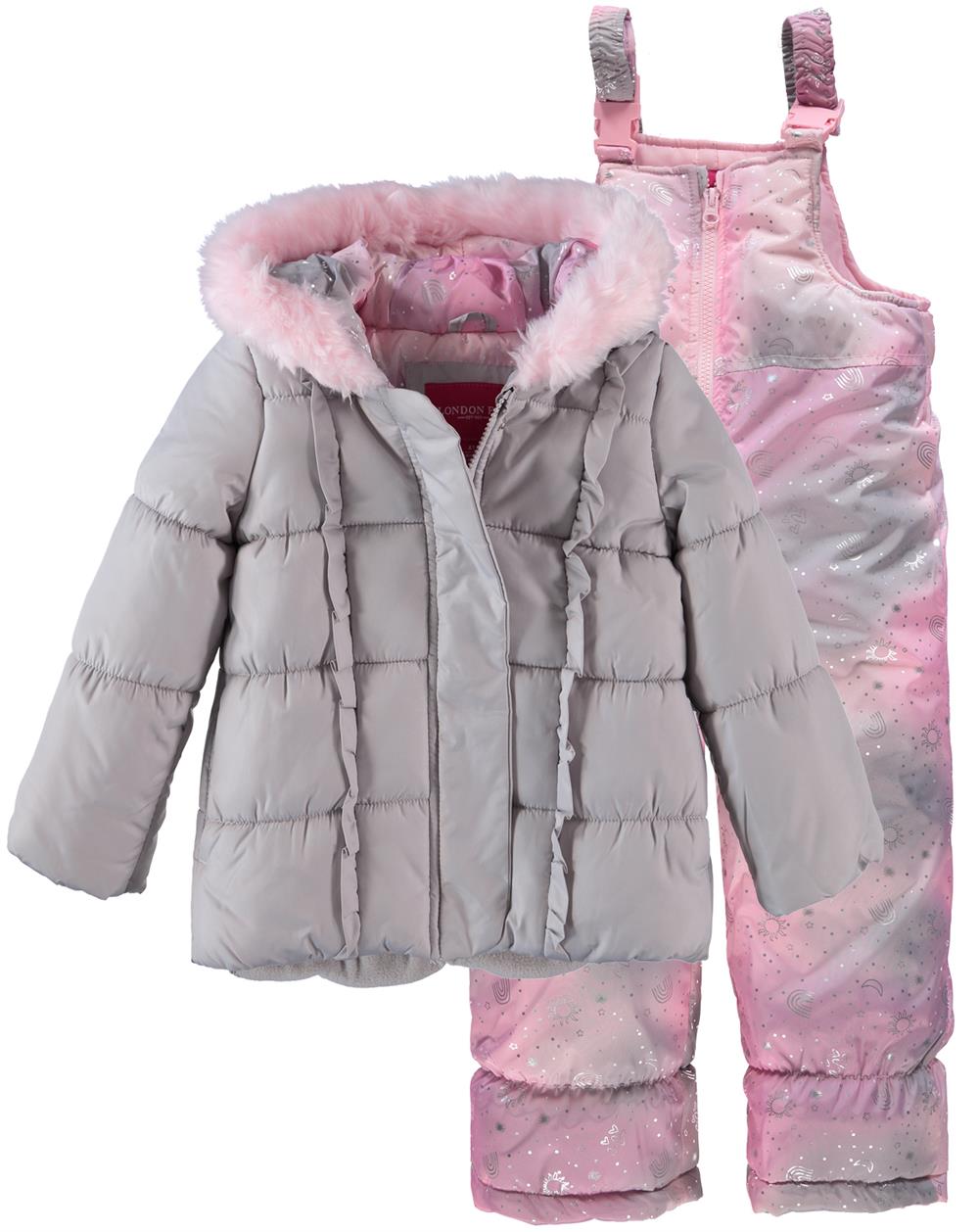 London Fog Girls 2T-4T Ruffle Galaxy Snowsuit