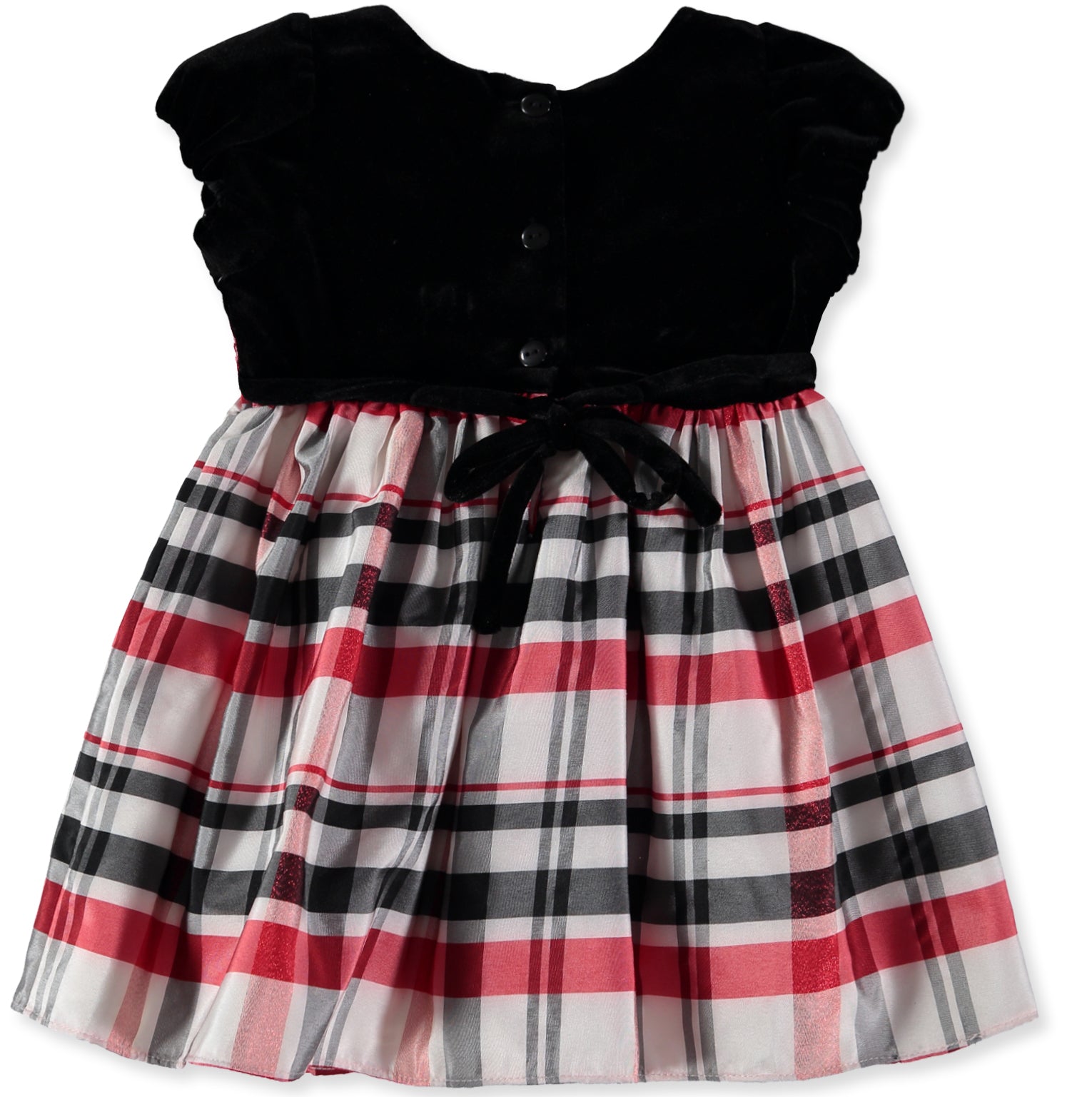 Youngland Girls 2T-4T Velvet Jewel Plaid Dress