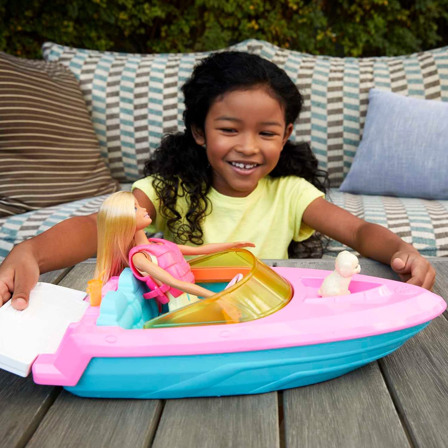 Mattel Barbie Doll and Boat with Puppy and Accessories, Floats in Water